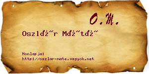 Oszlár Máté névjegykártya