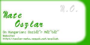 mate oszlar business card